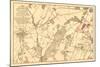 Battle of Gettysburg - Civil War Panoramic Map-Lantern Press-Mounted Art Print