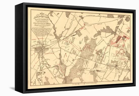 Battle of Gettysburg - Civil War Panoramic Map-Lantern Press-Framed Stretched Canvas