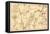 Battle of Gettysburg - Civil War Panoramic Map-Lantern Press-Framed Stretched Canvas