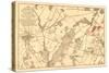 Battle of Gettysburg - Civil War Panoramic Map-Lantern Press-Stretched Canvas