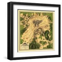 Battle of Gettysburg - Civil War Panoramic Map-Lantern Press-Framed Art Print