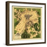 Battle of Gettysburg - Civil War Panoramic Map-Lantern Press-Framed Art Print