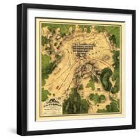 Battle of Gettysburg - Civil War Panoramic Map-Lantern Press-Framed Art Print