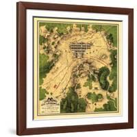 Battle of Gettysburg - Civil War Panoramic Map-Lantern Press-Framed Art Print