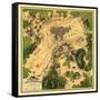 Battle of Gettysburg - Civil War Panoramic Map-Lantern Press-Framed Stretched Canvas
