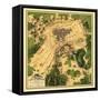 Battle of Gettysburg - Civil War Panoramic Map-Lantern Press-Framed Stretched Canvas