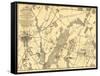 Battle of Gettysburg - Civil War Panoramic Map-Lantern Press-Framed Stretched Canvas