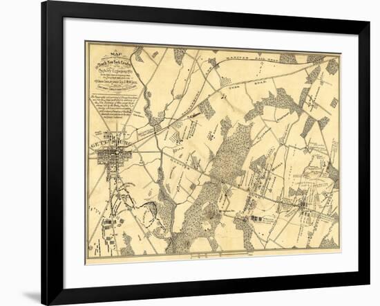 Battle of Gettysburg - Civil War Panoramic Map-Lantern Press-Framed Art Print