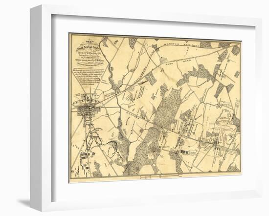 Battle of Gettysburg - Civil War Panoramic Map-Lantern Press-Framed Art Print