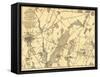 Battle of Gettysburg - Civil War Panoramic Map-Lantern Press-Framed Stretched Canvas