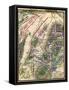 Battle of Gettysburg - Civil War Panoramic Map-Lantern Press-Framed Stretched Canvas