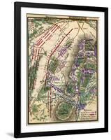 Battle of Gettysburg - Civil War Panoramic Map-Lantern Press-Framed Art Print