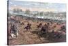 Battle of Gettysburg, Pub. L Prang & Co., 1886 (Colour Litho)-Thure De Thulstrup-Stretched Canvas