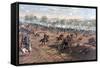 Battle of Gettysburg, Pub. L Prang & Co., 1886 (Colour Litho)-Thure De Thulstrup-Framed Stretched Canvas