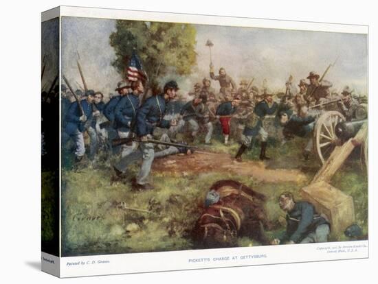 Battle of Gettysburg-C.d. Graves-Stretched Canvas