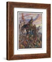 Battle of Hastings William Duke of Normandy Defeats the English Army Led by Harold-Henry Justice Ford-Framed Art Print