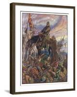 Battle of Hastings William Duke of Normandy Defeats the English Army Led by Harold-Henry Justice Ford-Framed Art Print