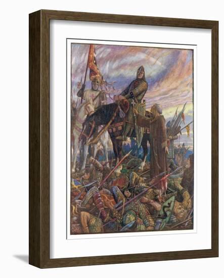 Battle of Hastings William Duke of Normandy Defeats the English Army Led by Harold-Henry Justice Ford-Framed Art Print