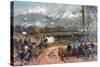 Battle of Kennesaw Mountain, Pub. L Prang & Co., 1886 (Colour Litho)-Thure De Thulstrup-Stretched Canvas