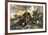 Battle of King's Mountain, South Carolina, 1780, American Revolution-null-Framed Giclee Print