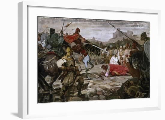 Battle of Klokotnitsa March 9, 1230 Which Saw Tsar Ivan Asen II Defeat Theodore of Epirus-null-Framed Giclee Print