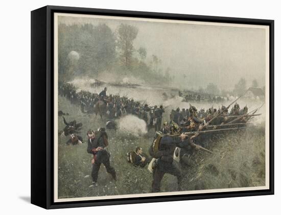 Battle of Koeniggratz-Carl Roechling-Framed Stretched Canvas