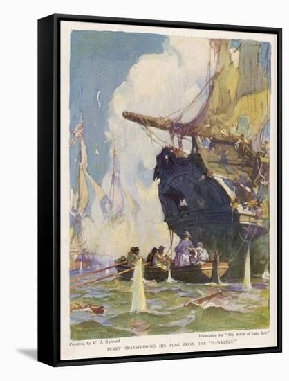 Battle of Lake Erie-W.j. Aylward-Framed Stretched Canvas