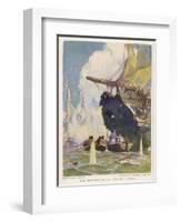 Battle of Lake Erie-W.j. Aylward-Framed Art Print