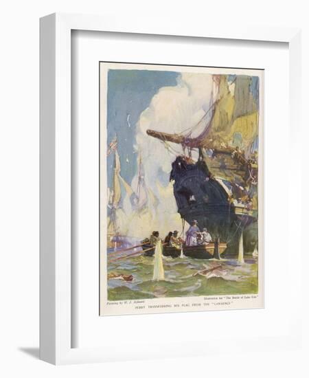 Battle of Lake Erie-W.j. Aylward-Framed Art Print