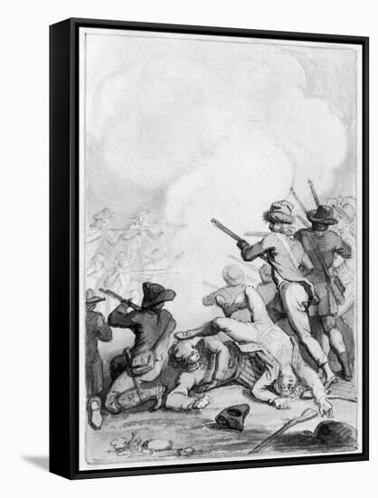 Battle of Lexington, 1775-Johann Heinrich Ramberg-Framed Stretched Canvas