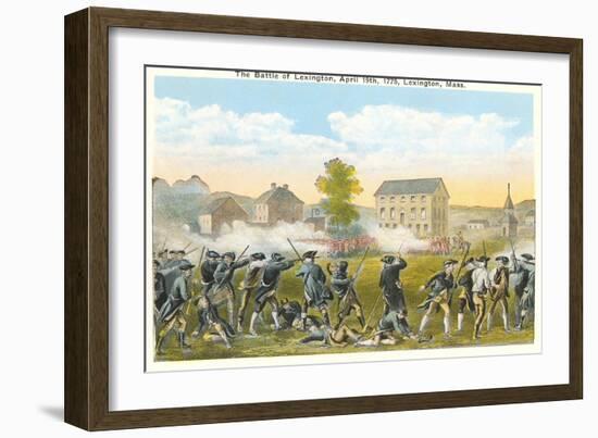 Battle of Lexington, Massachusetts, 1775, Painting-null-Framed Art Print