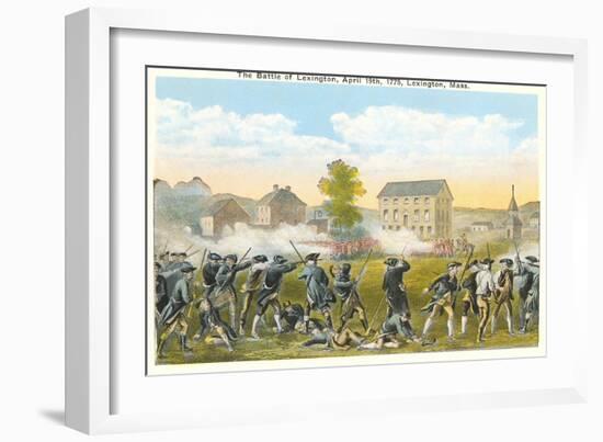 Battle of Lexington, Massachusetts, 1775, Painting-null-Framed Art Print