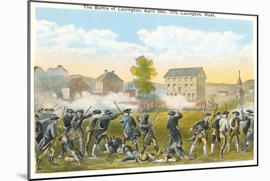 Battle of Lexington, Massachusetts, 1775, Painting-null-Mounted Art Print