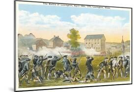 Battle of Lexington, Massachusetts, 1775, Painting-null-Mounted Art Print