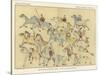 Battle of Little Big Horn - Indians Leaving Battle Ground-null-Stretched Canvas