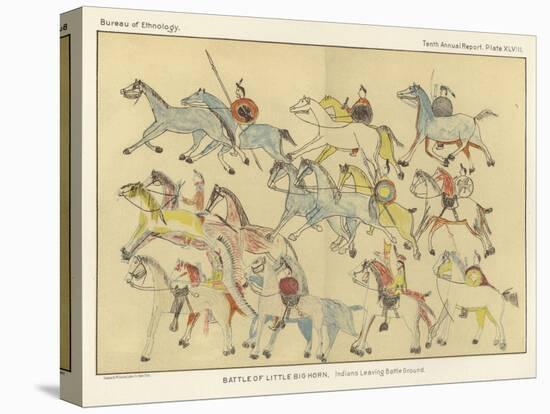 Battle of Little Big Horn - Indians Leaving Battle Ground-null-Stretched Canvas