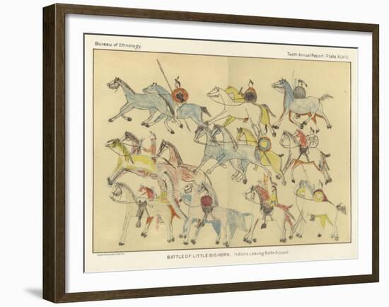 Battle of Little Big Horn - Indians Leaving Battle Ground-null-Framed Giclee Print