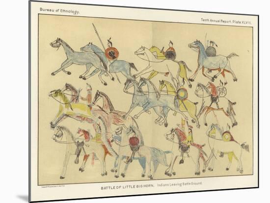 Battle of Little Big Horn - Indians Leaving Battle Ground-null-Mounted Giclee Print