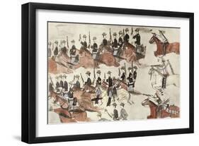 Battle of Little Bighorn, Montana, USA, 25-26 June 1876 (c1900)-Amos Bad Heart Buffalo-Framed Giclee Print