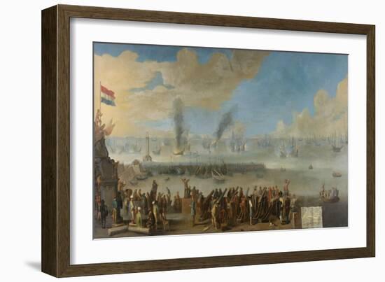 Battle of Livorno, 14th March 1653, an Incident from the First Anglo-Dutch War, after 1653-60-null-Framed Giclee Print