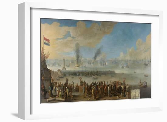 Battle of Livorno, 14th March 1653, an Incident from the First Anglo-Dutch War, after 1653-60-null-Framed Giclee Print