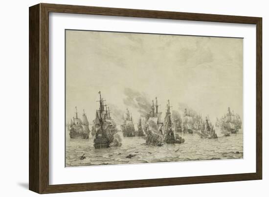Battle of Livorno or Leghorn-Willem van de Velde-Framed Art Print