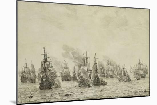 Battle of Livorno or Leghorn-Willem van de Velde-Mounted Art Print