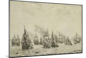 Battle of Livorno or Leghorn-Willem van de Velde-Mounted Art Print