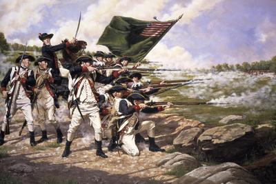 The Delaware Regiment at the Battle of Long Island Painting by Domenick D'Andrea Art Reproduction