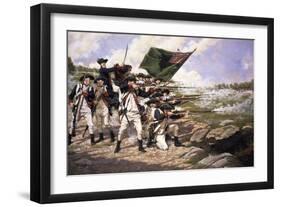 Battle of Long Island; Delaware Regiment-Dominick D'Andrea-Framed Art Print