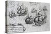 Battle of Manila Against Dutch Fleet in 1600, Philippines, 17th Century-null-Stretched Canvas