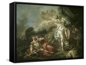 Battle of Minerva Against Mars-Jacques-Louis David-Framed Stretched Canvas