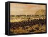 Battle of Miraflores, Peruvian Soldiers Defending Lima from the Advance of the Chilean Army-Juan Manuel Blanes-Framed Stretched Canvas