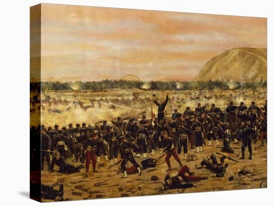 Battle of Miraflores, Peruvian Soldiers Defending Lima from the Advance of the Chilean Army-Juan Manuel Blanes-Stretched Canvas